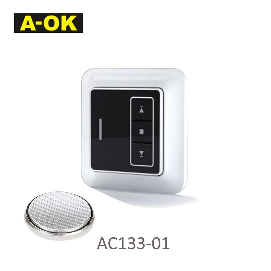 

A-OK RF433 Wireless Wall Sticker Transmitter Switch AC133-01 Remote Control Emitter for A-OK RF433 Curtain Motor/Tubular Motor