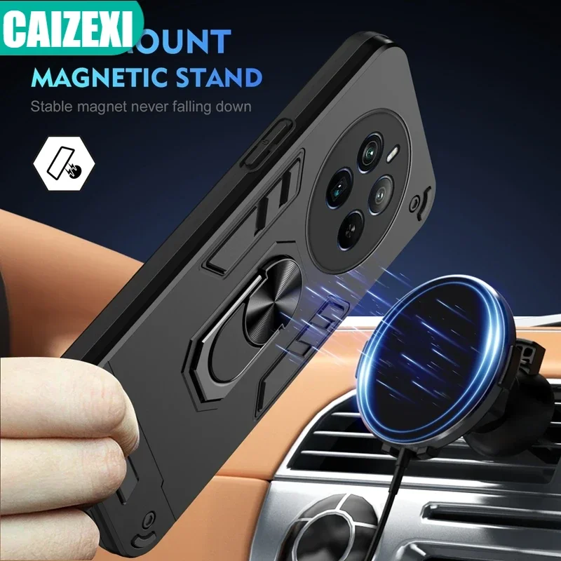 Shockproof Armor Lens Protector Case with Magnetic Ring Holder