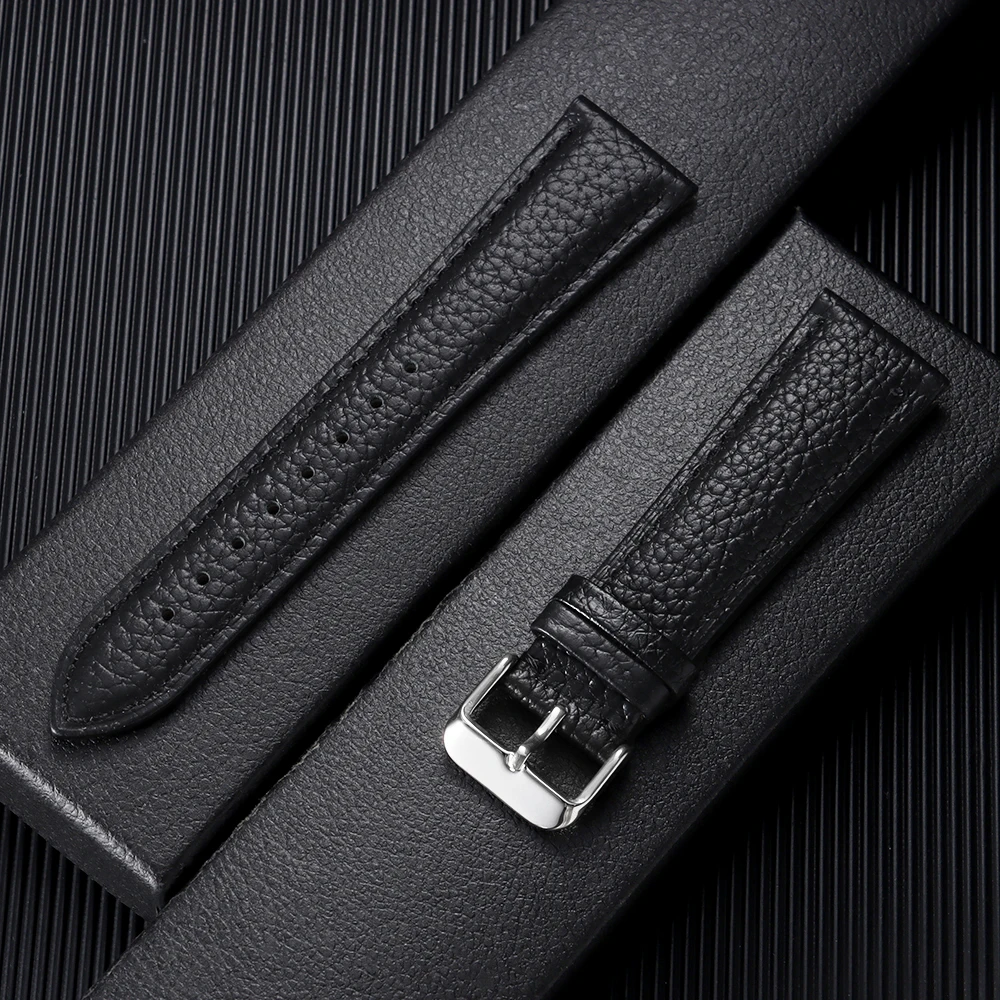 Premium Brown Leather Watch Band - Universal Business Strap