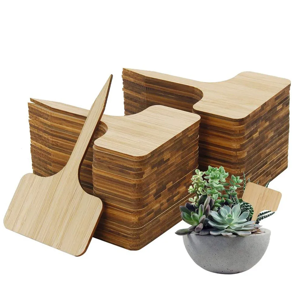 

10/20PCS T-Type Bamboo Plant Labels Eco-Friendly Wooden Plant Sign Tags Garden Markers for Bonsai Seed Potted Herbs Flowers Tool