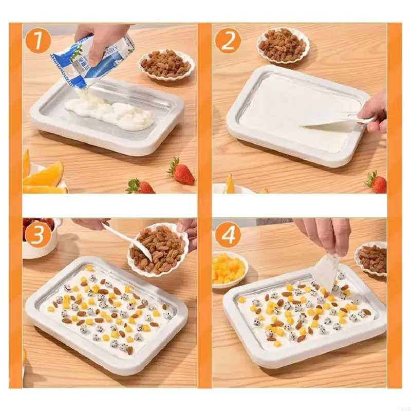 Instants Ice Cream Roll Maker 304 Stainless Steel DIY Ice Cream Roller Pan N58D