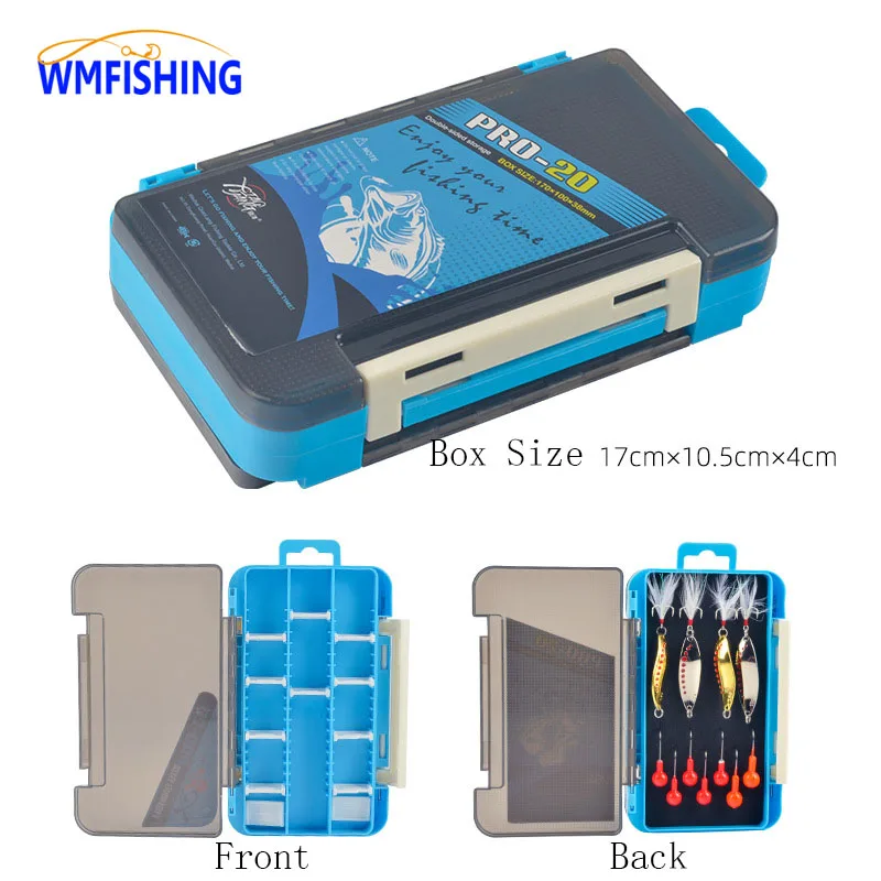 Double Sided Fishing Tackle Boxes Fishing Lure Jig Box Organizer Fishing Bait Tackle Storage Case For Blades Spinner