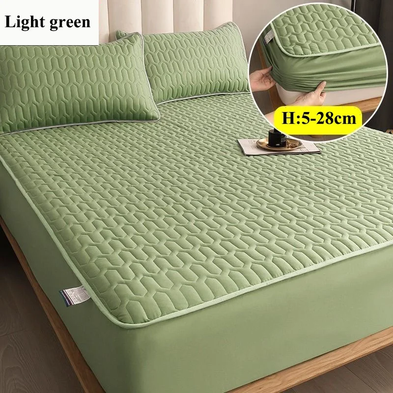 Thicken Quilted Mattress Cover Soft Breathable Elastic Double Fitted