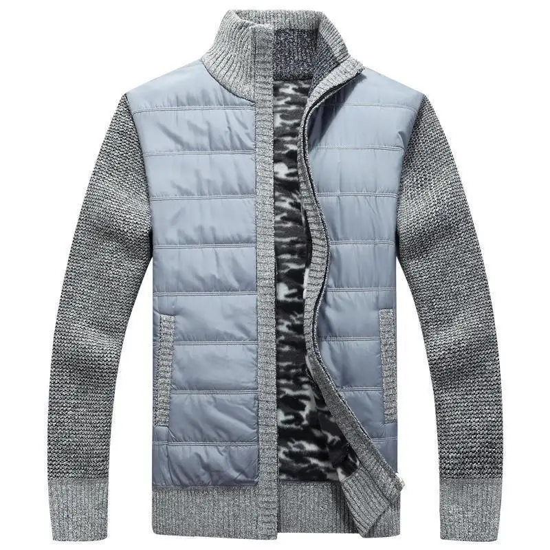 Winter Fleece Carigan Men Sweater Fanshion Patchwork Thick Warm Sweatercoat Men Slim Knitted Sweater Cardigan Men Clothing 2022 4