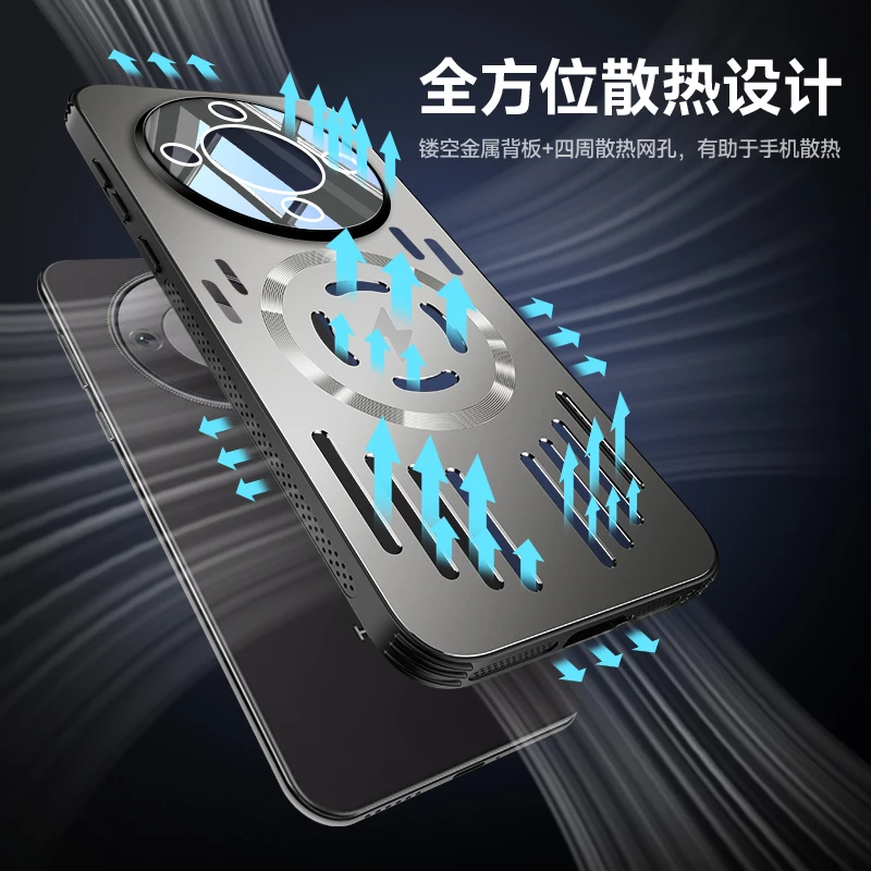 Enhanced MagSafe Charging Metal Heat Dissipation Phone Case with Aluminum Alloy Shockproof Bumper