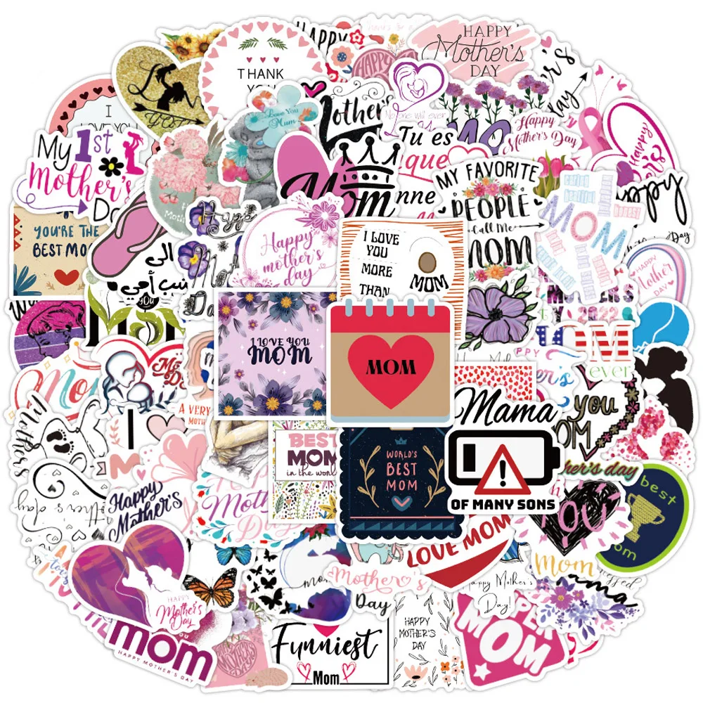 

10/30/50/100 шт., граффити-наклейки ко Дню матери, мультяшная наклейка, дневник для скрапбукинга, ноутбук, телефон, гитара, сделай сам, водонепрони...