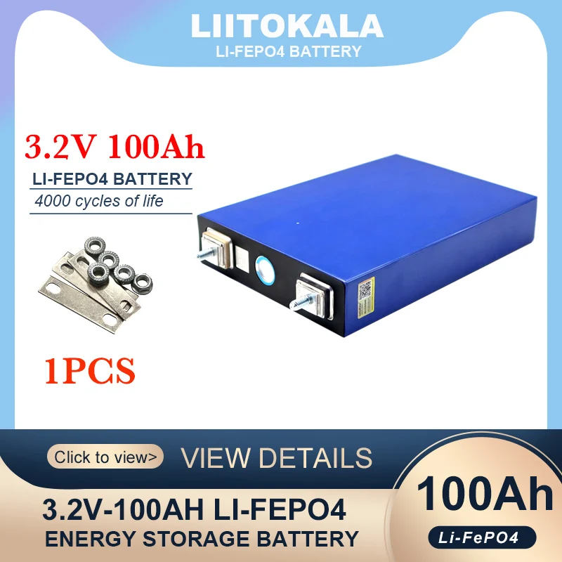 

1 шт., литий-железо-фосфатная батарея LiitoKala 3,2 в, Ач, LiFePO4, для самостоятельной сборки, фосфатная аккумуляторная батарея, 12 В, 24 В, 3C, для мотоцикла, электромобиля