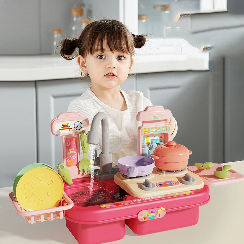 

Children's Dishwasher Toy Simulation Kitchen Washing Basin Over Every Meal Kitchenware Electric Circulation Water Table