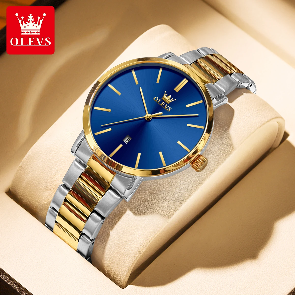ساعات OLEVS بتصميم حصري للرجال من الفولاذ المقاوم...