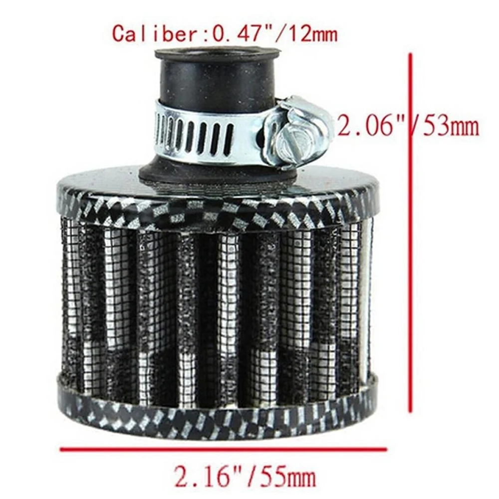 Universal Interface Car Air Filters 12mm For Motorcycle Cold Air Intake High Flow Crankcase Vent Cover Mini Breather Filters