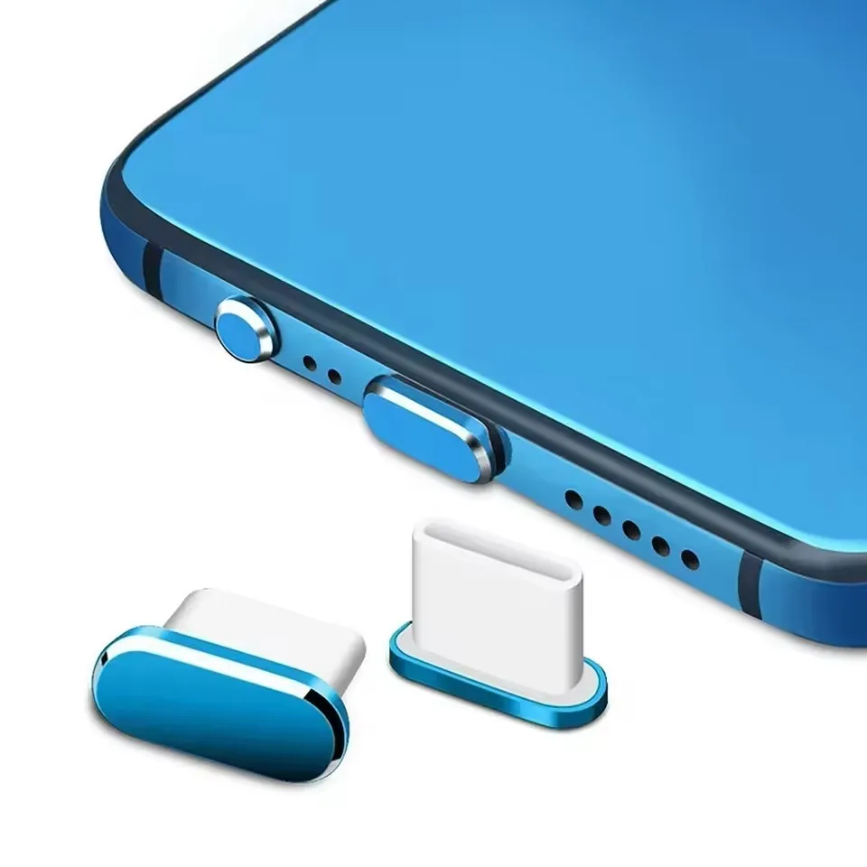 2-Pack Metal Dust Plugs for USB Type-C Charge Port Protection