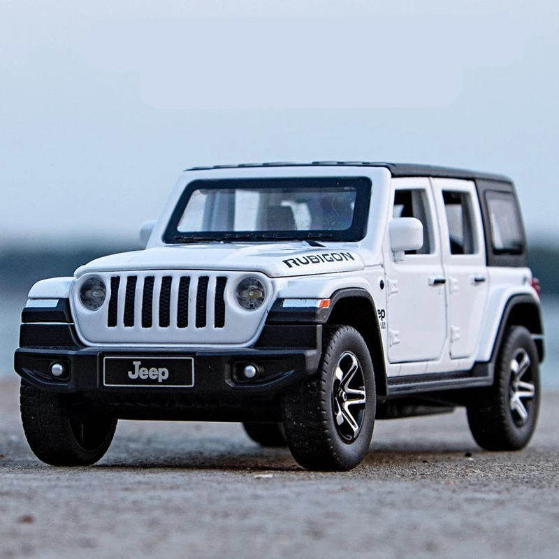 1:32 Jeeps Wrangler Rubicon Alloy Car Model Diecasts Metal Off-road Vehicles Car Model Simulation Sound and Light Kids Toys Gift