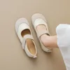 2024 Spring Women's Flat Shoes Korean Style Mary Jane Ladies' Casual Leather Flat Boat Shoes Loafers Work and Party Wear 41-43 1