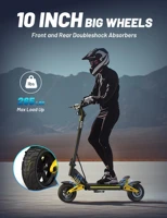 Trottinette électrique OOTD S10, moteur 1400W, batterie lithium 48V 20AH, vitesse maximale ​ ​ Trottinette électrique pour adultes, autonomie 70 km, vitesse 55 km/h, pneus de 10 pouces, pour les trajets en ville, planche à roulettes électrique 7