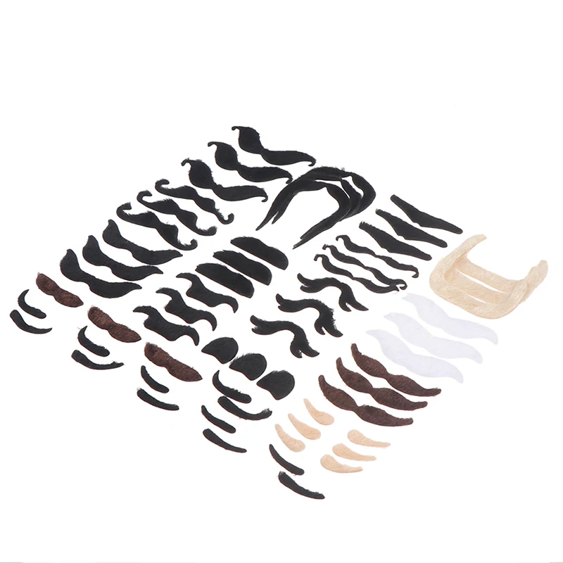 Creative Funny Costume Mustache Pirate Party Halloween Cosplay Fake Mustach Beard Whisker Kid Adult Novelty Supplies 48pcs fake mustache