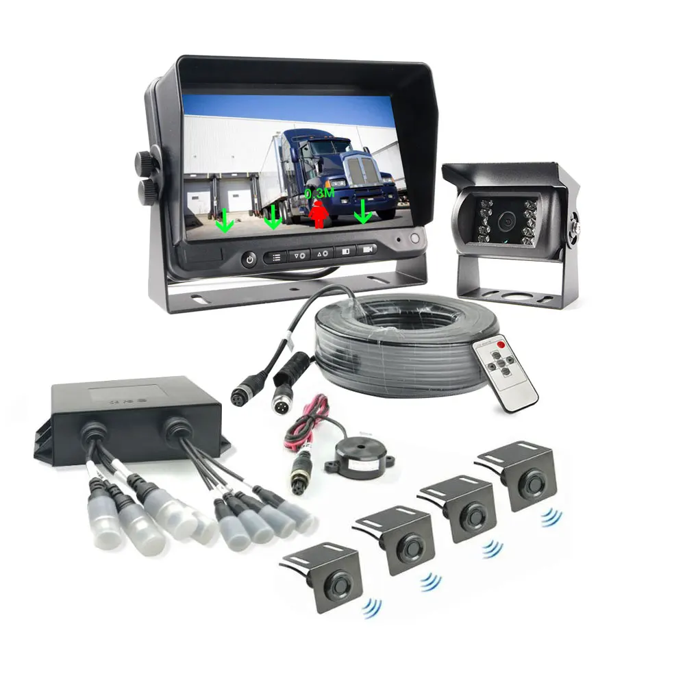 

12-24V 7 Inch LCD Display 4 Sensors Reverse Sensing System