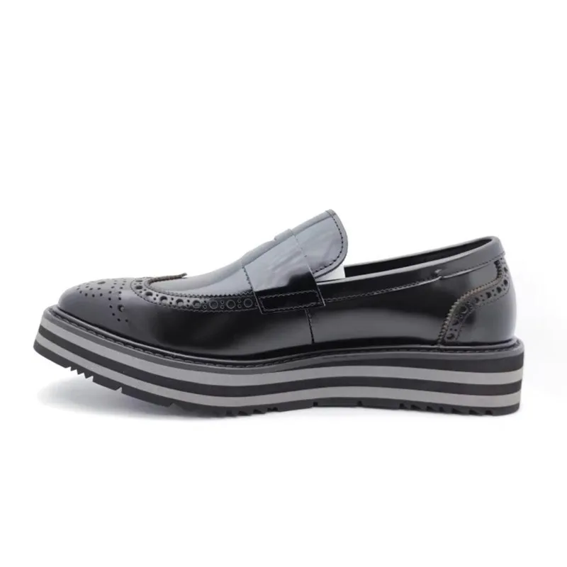 

Туфли мужские из натуральной кожи, роскошные модные броги, толстая подошва, британские джентльменские оксфорды, Повседневные слипоны, деловые лоферы