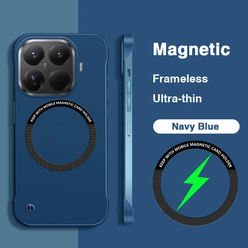 Luxury Magnetic Wireless Charging Shell Phone Case - Slim Hard PC Back Cover