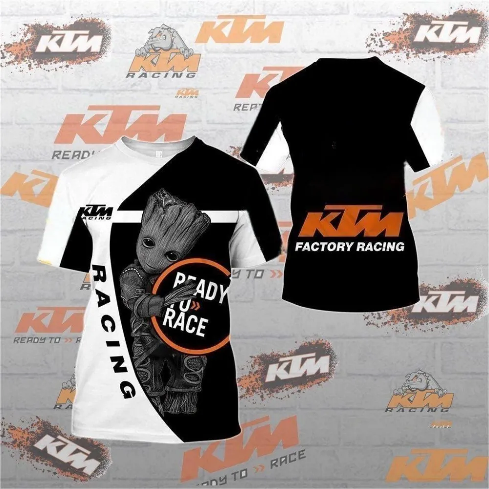 New trendy distinctive design comfortable lightweight motorcycle off-road riding 3D printed KTM short sleeved sport T-shirt 5