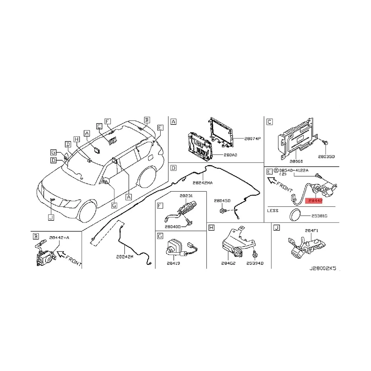 

28442-5ZW0B Car Rear View Camera for Nissan Armada 2017-2020