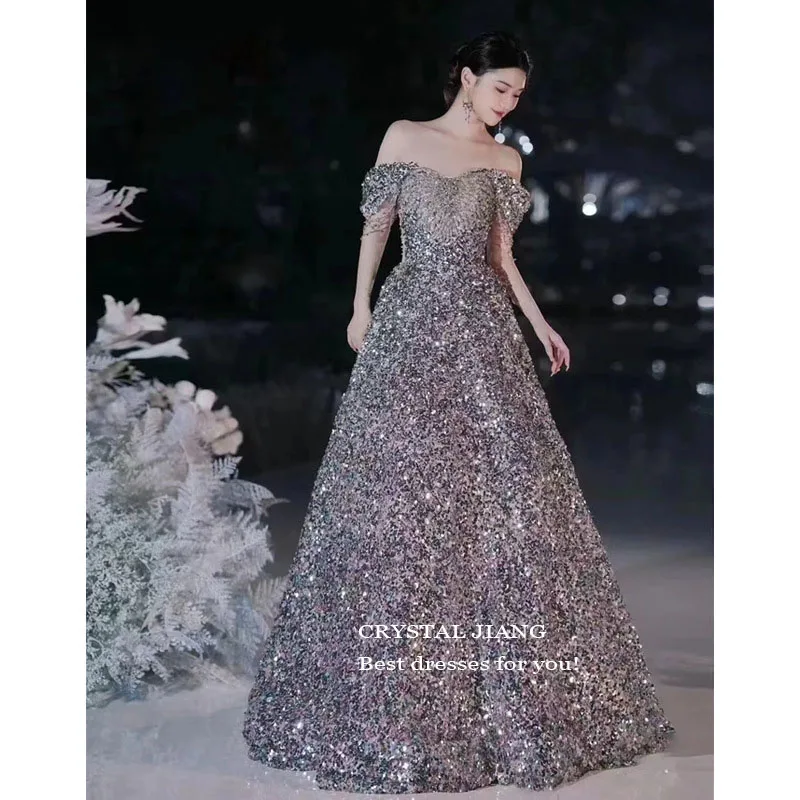 

Роскошные вечерние платья с открытыми плечами для женщин, Индивидуальные Длинные трапециевидные Платья для особых случаев