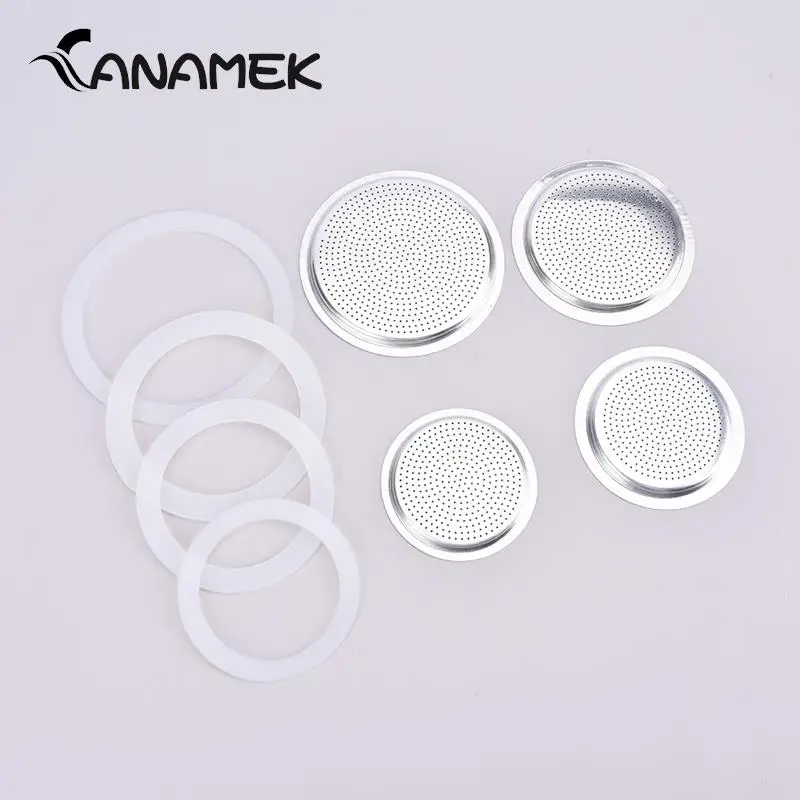 Espresso Coffee Maker Coffee Maker Coffee Pot Espresso Maker Moka Express Coffee Bottle Replacement Compatible 3 Silicone Gaskets And 1Pc Aluminum Filter Moka Pot With 3/6/9/12 Cup