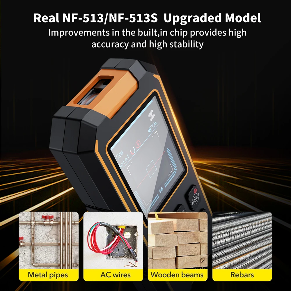 NOYAFA NF-513 Wall Scanner Metal Detector Stud Finder Wood Studs LCD Display Wall Detector Metal AC Live Wires Wood Detector 2