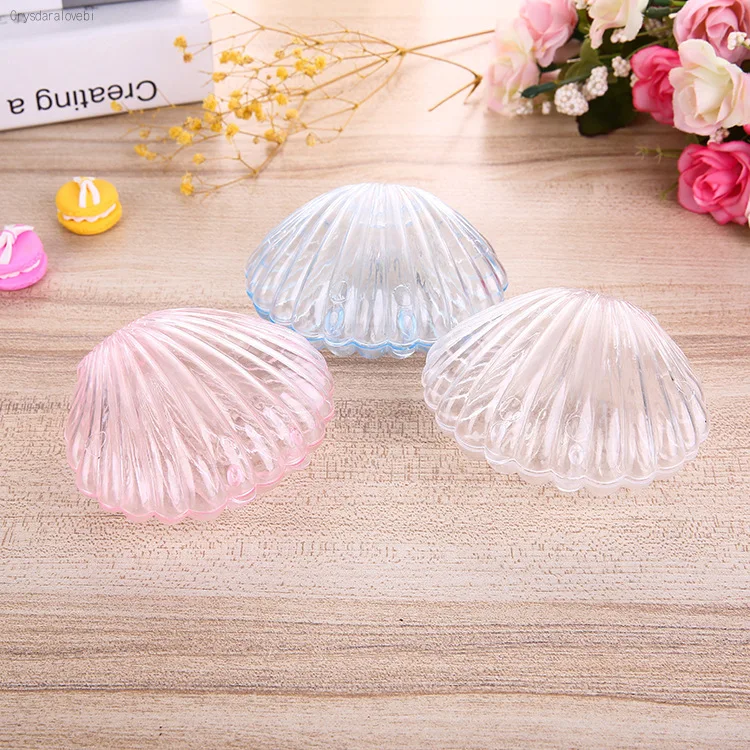 

40pcs Seashell Pattern Plastic Candy Boxes Transparent Gift Case Baby Birthday Baby Shower Personality Gift box Chocolate boxes