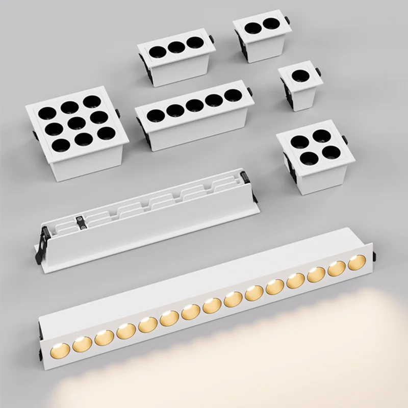 Grille light embedded LED downlight COB line light living room bedroom wall wash anti-glare strip spotlight 2W4W6W8W10W18W