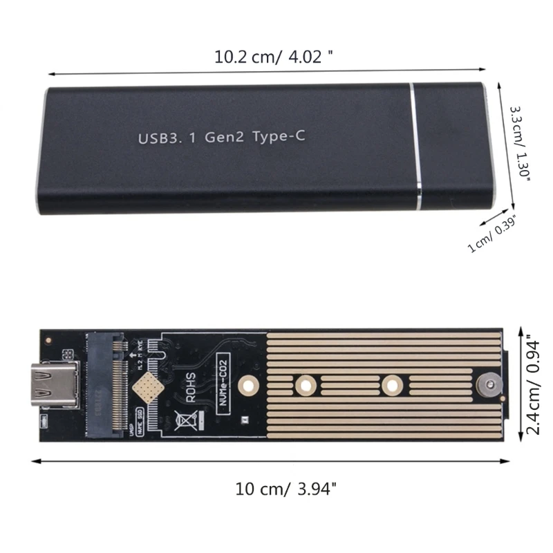 고성능 M.2 USB3.1 Type-C gen2 SSD 인클로저가 B+M 키 지원
