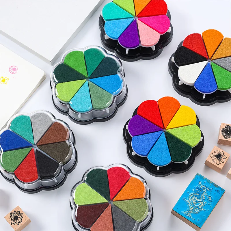 8 Colors Craft Ink Pads Petal printing table Scrapbooking Materia Junk Journal Supplies handmade Diary Album Stationery