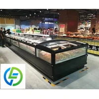 Supermarché horizontal commercial porte supérieure en verre coffre aliments surgelés grande île profonde affichage crème glacée réfrigérateur réfrigérateur congélateur 1