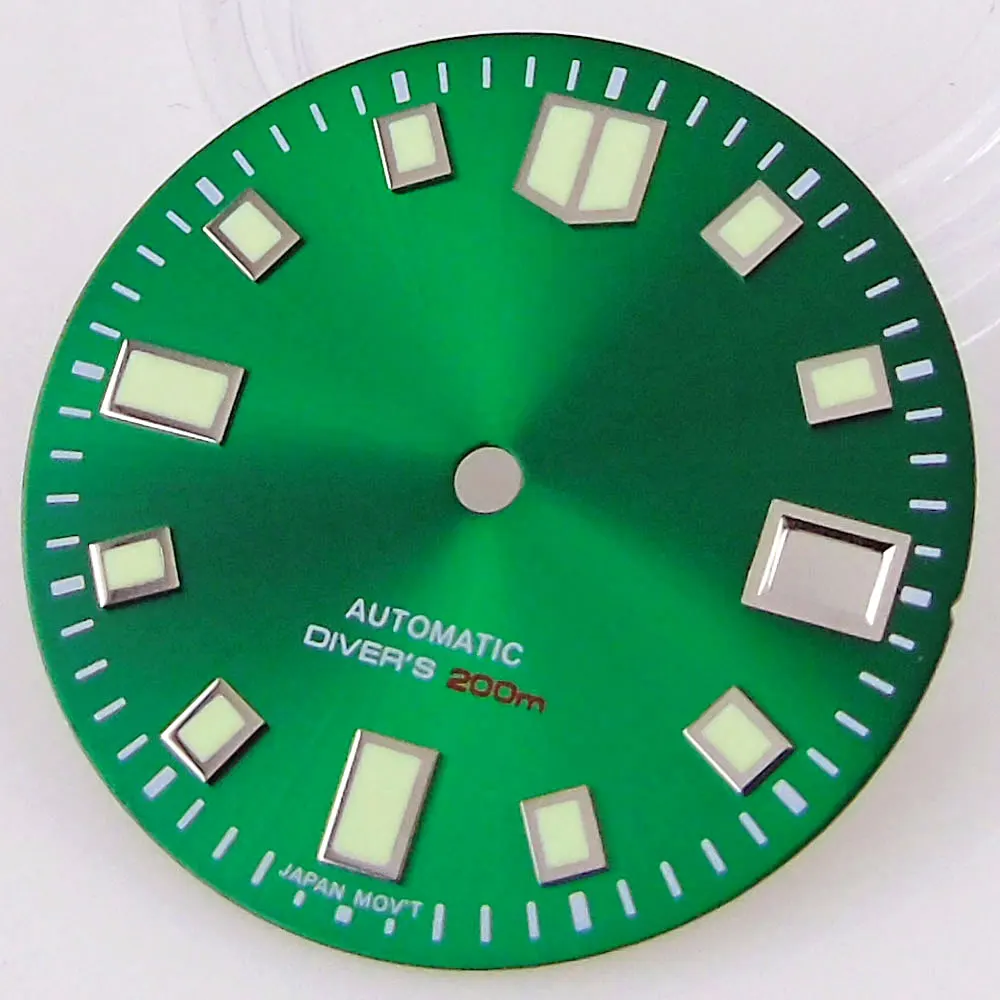 29mm Black & Green Dial with Blue Accents and Luminous Marks