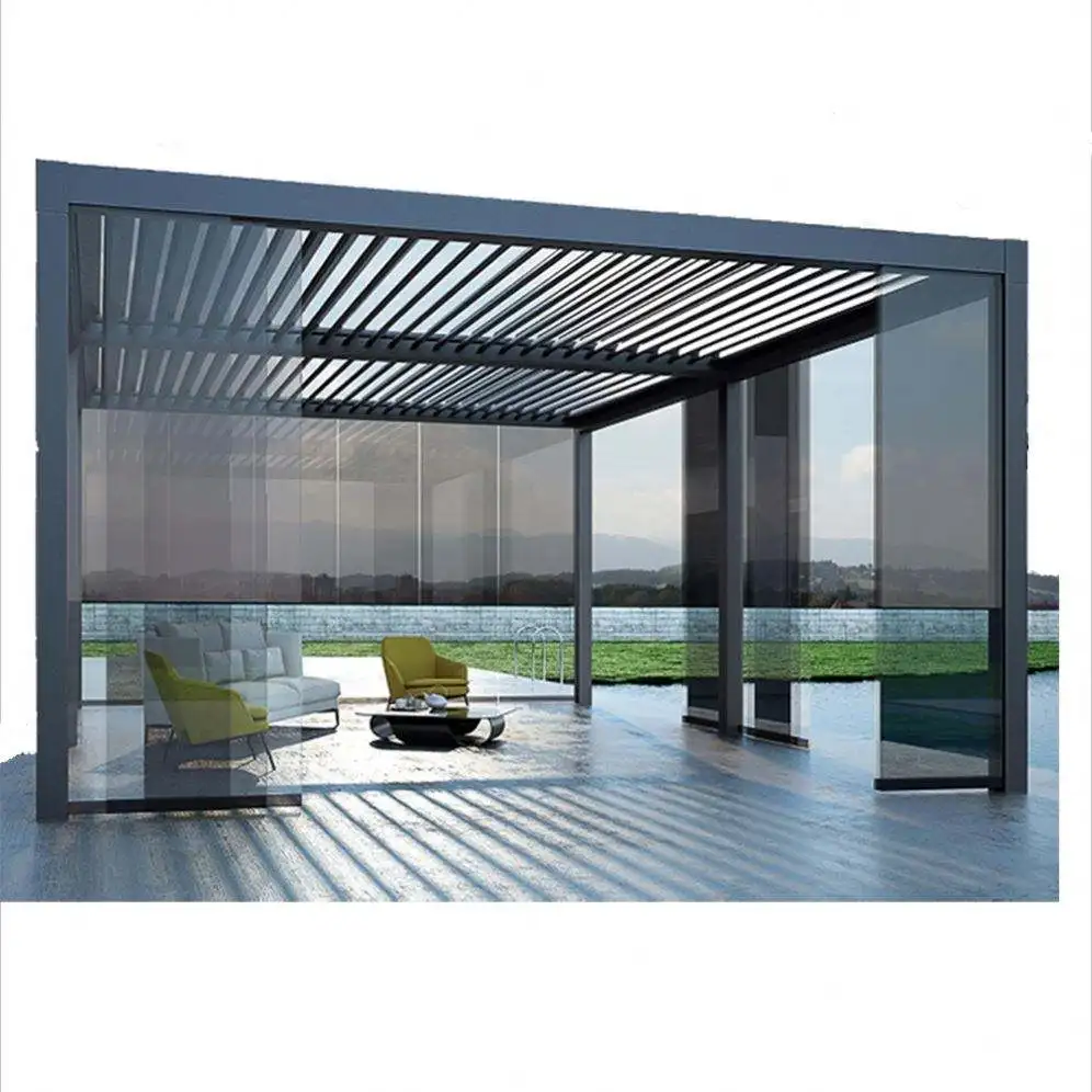 Carport Alluminio Pergole Bioclimatiche Con Tetto Apribal Motorizzate Pergola Bioclimatica In Alluminio Con Lame Regolabili