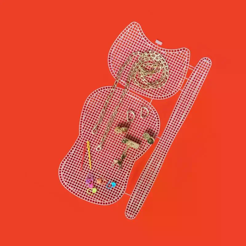 DIY Knitting Crochet Bags Kit Mesh Plastic Canvas Sheets Ribbon Set For DIY Craft Shoulder Bags Accessories Tool With Knitting