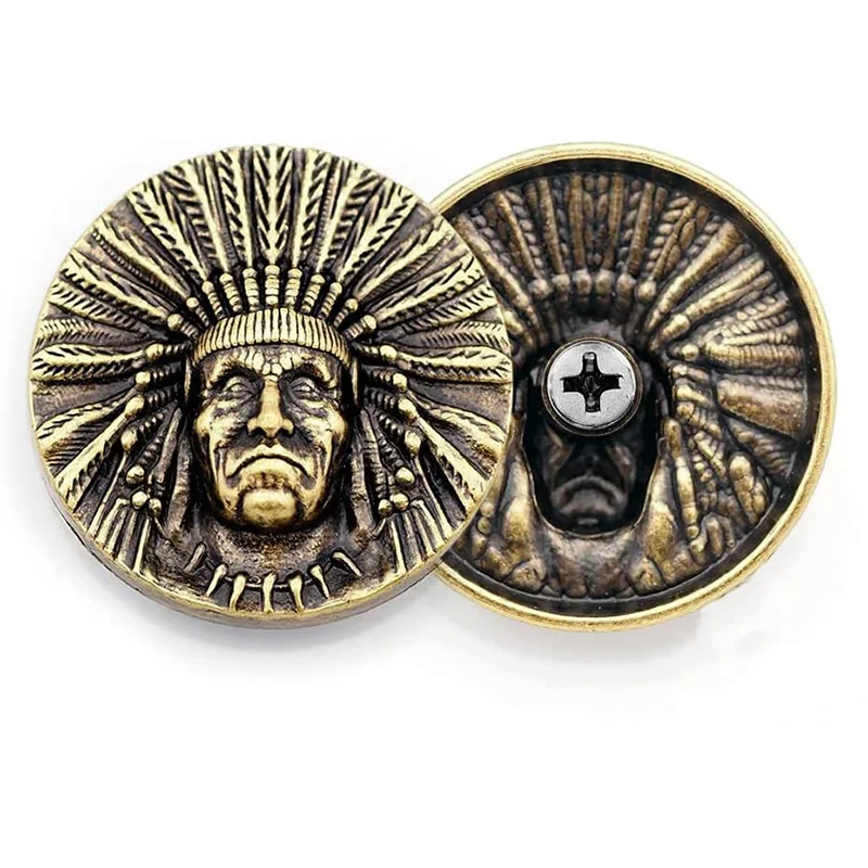 10pcs Indian Tribal Chief Head Concho Western Style Horse Saddle Decorative Buckle Ornament for Leathercraft Belt Hats Wallet 10pcs Indian Tribal Chief Head Concho Western Style Horse Saddle Decorative Buckle Ornament for Leathercraft Belt Hats Wallet