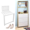 Foldable Wall-mounted Chair With Screws Solid Wood Chair Entryway Chair Folding Bath Seat Bench Shower Chair Space-saving 4