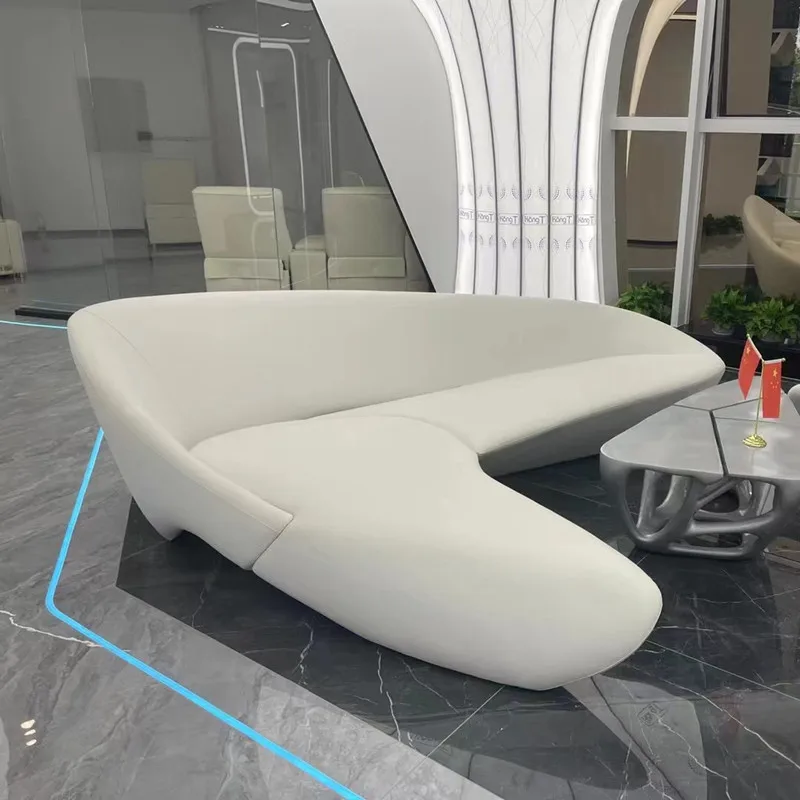 

Zaha Moon Sofa Designer FRP Shaped Furniture Beauty Salon Sales Office Reception Creative Corner Sofa