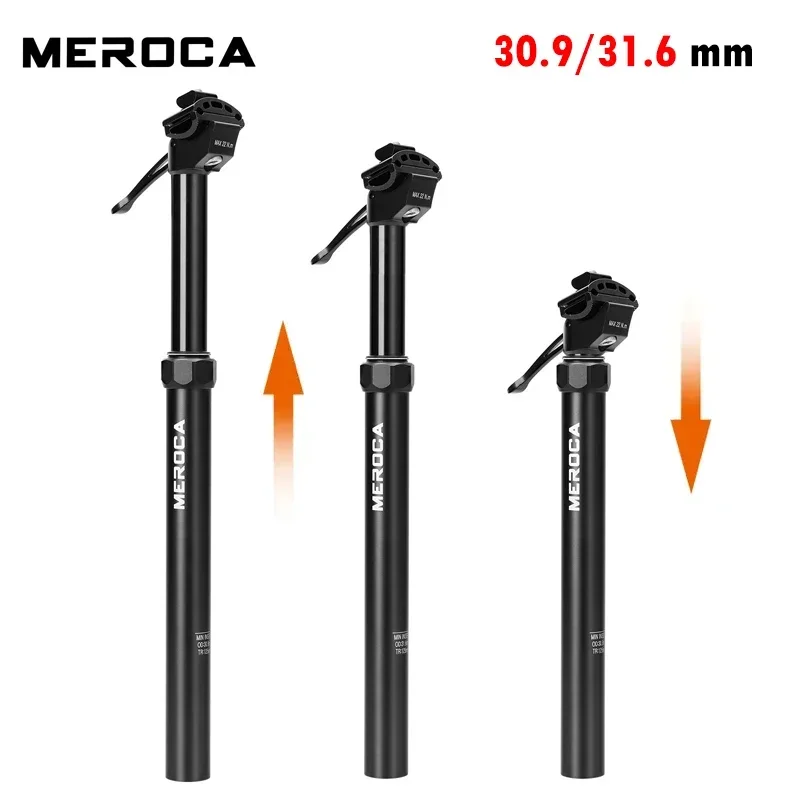 MEROCA  Bicycle 30.9 / 31.6mm Manual hydraulic lifting Seatpost  Stroke 100/125mm Mountain Bike Seatpost length 380/445mm