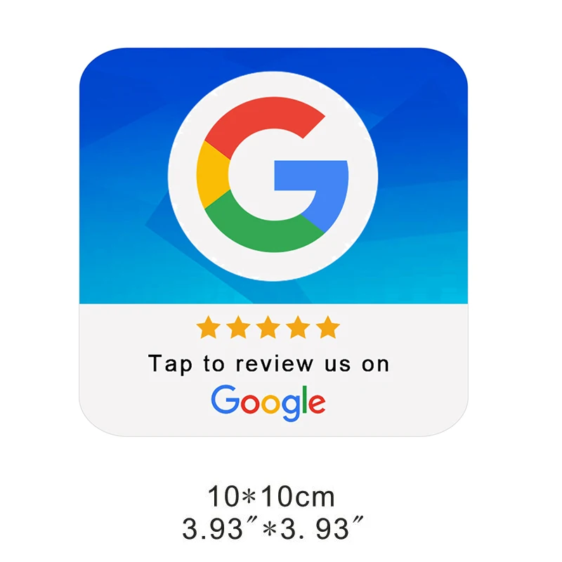 

Обзоры Google, квадратная пластина из ПВХ 10 см с самоклеющейся основой