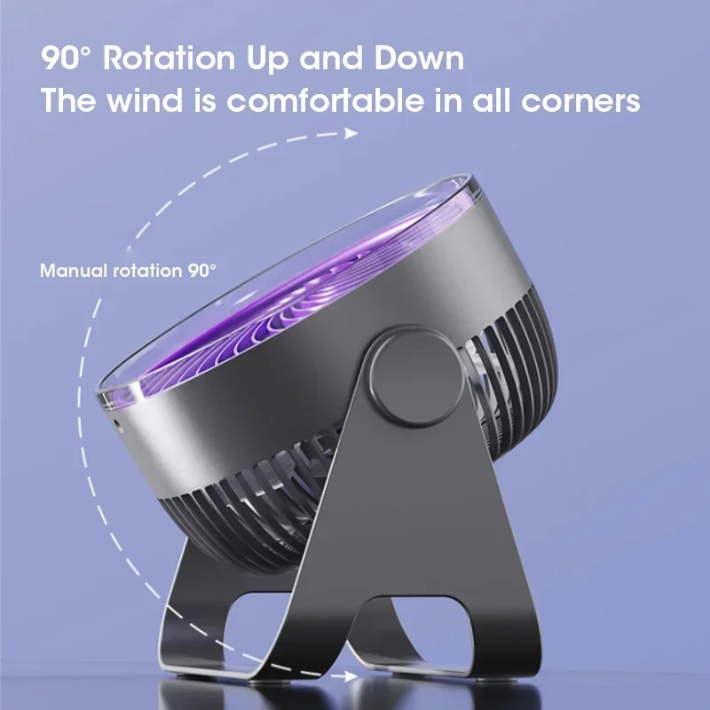 5-Speed Quiet Wall Ceiling Desk Fan Air Circulator 3-in-1 Mount for Home Office Bedroom Cooling Indoor