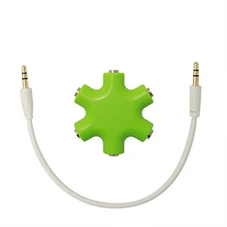 5 - Way 3.5mm Audio Splitter Cable - 1pcs (Green)