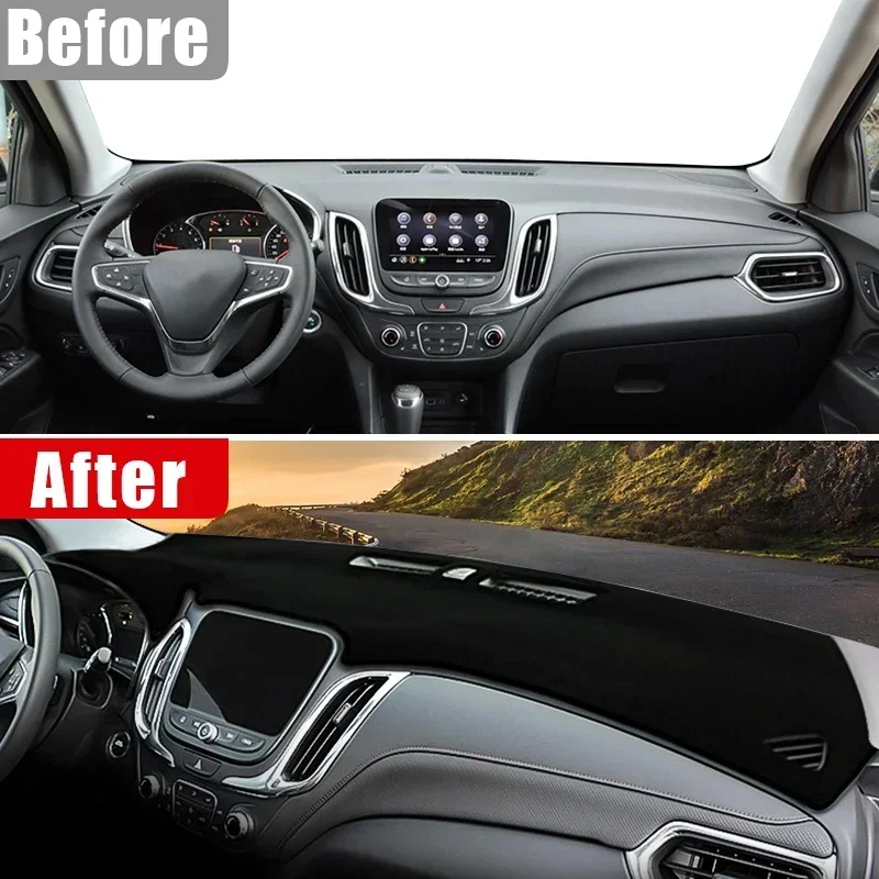 Chevrolet Equinox 용 자동차 2017 2018 2019 2020 2021 2022 2023 대시 보드 커버 차양 자외선 방지 케이스 미끄럼 방지 인테리어 액세서리