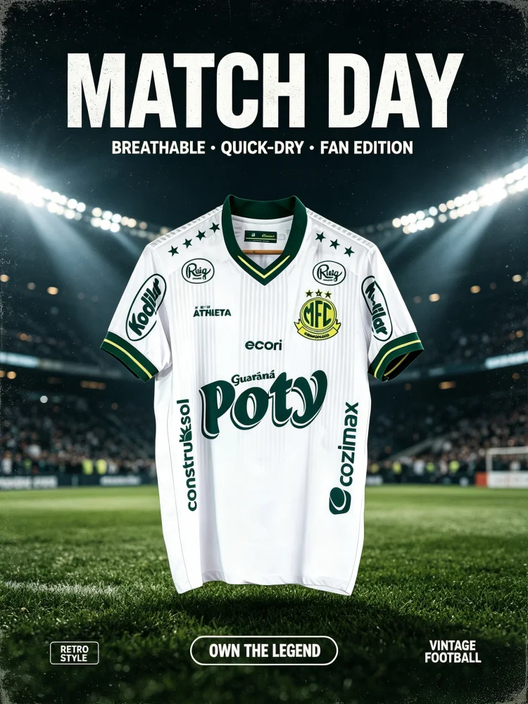 2026 Neues Fußballtrikot im Mirassol-Stil, mehrfarbig, kurzärmelig, schnelltrocknend, T-Shirt, Brasilien Fußball-Sportuniform, Familien- und Kinder-T-Shirts