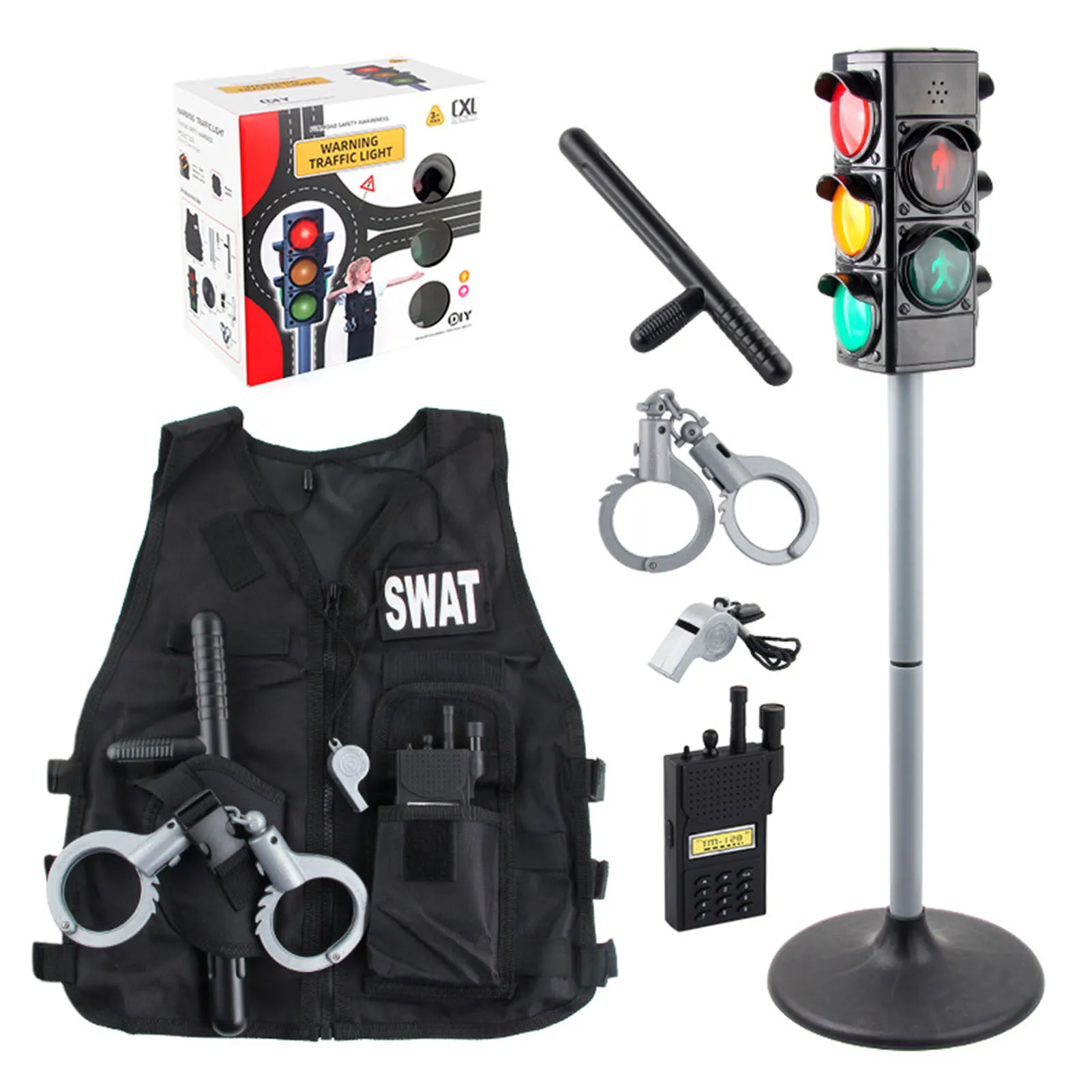 Children's Role-playing With Police Uniforms Traffic Lights Early Education Transportation Traffic Lights Toys Teaching Aids