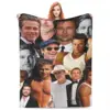 B-Brad Pitts Photo Blanket Actor Picnic Flannel Throw Blanket Warm Soft Outdoor Custom Bedspread Gift 1