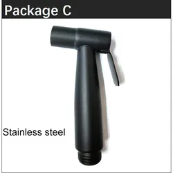 Handheld Black Bidet Sprayer with Shower Head and Water Valve Holder (C Stainless steel)