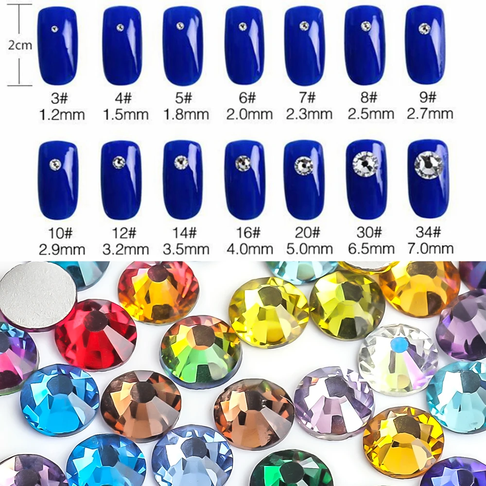 Strass Y Piedras De Cristal AB Hot Fix Con Brillo - Para Aplicar Con Plancha En Tela, Ropa Y Complementos