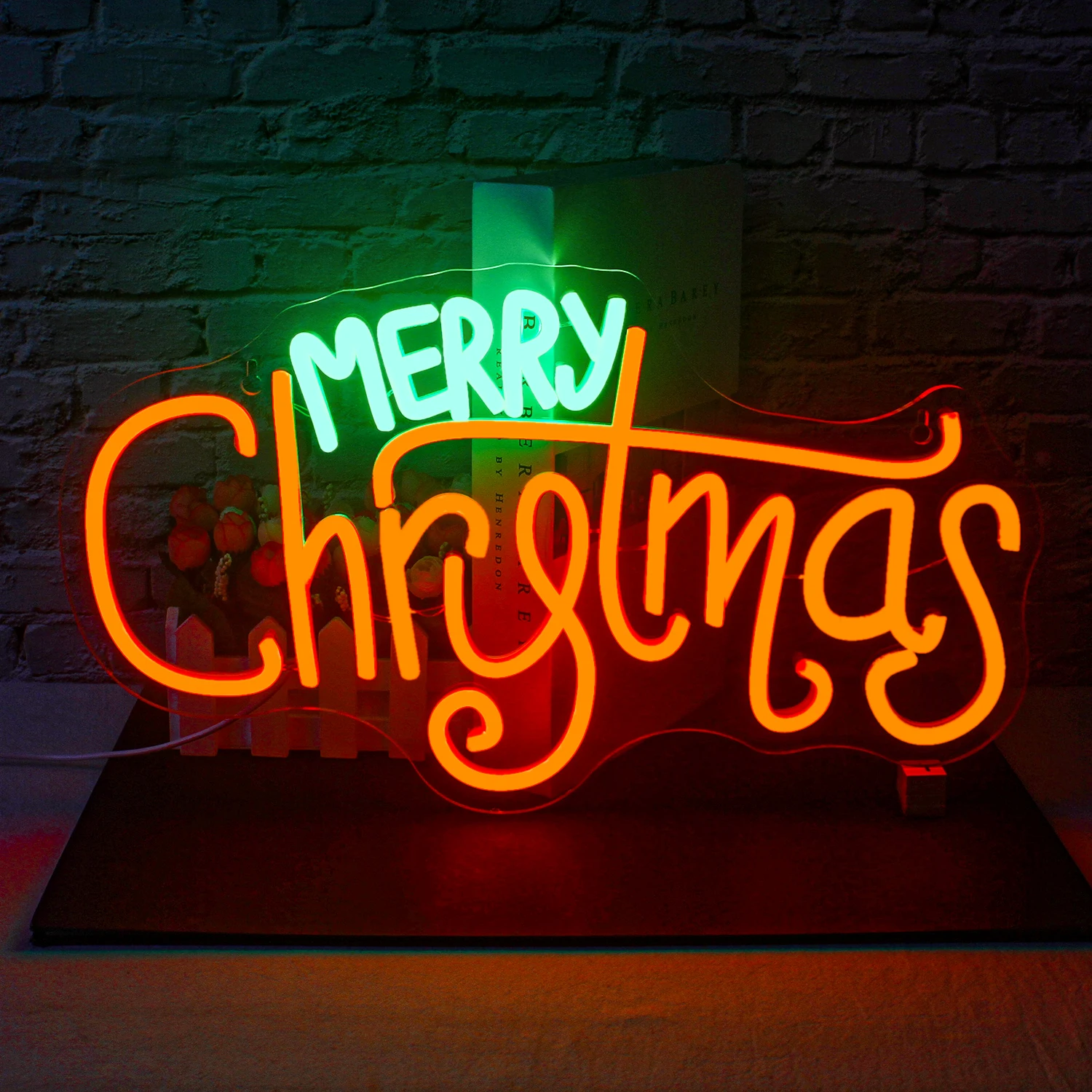 

Merry Christmas Neon Sign Red Green Led Neon Lights for Wall Decor Usb Light Up Signs Bedroom Party Christmas Decor Kids Gift