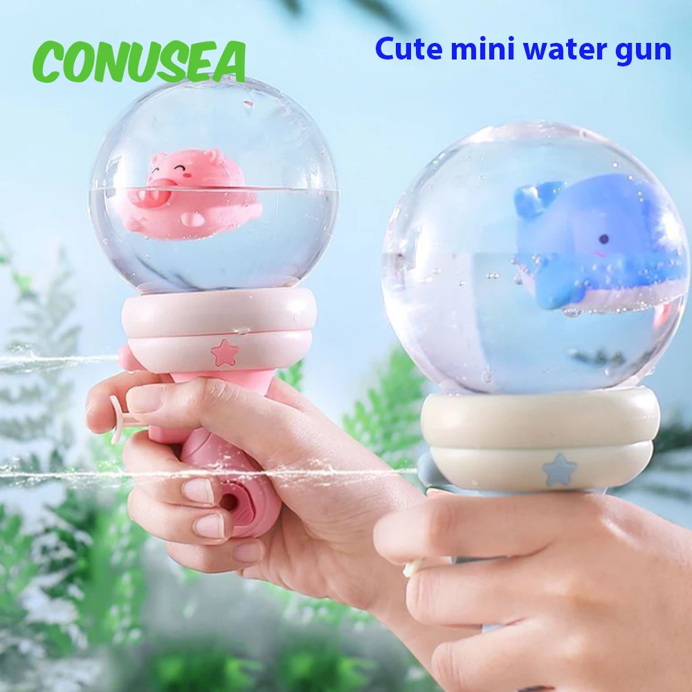 Water Gun Led Cute Mini Guns Children's Cartoon Spray Pistols Machine Baby Bath Toys for Kids Outdoor Swimming Pool Party Toy 2